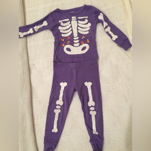 Carter's Other - Halloween pajamas kids child’s 24 months Carters skeleton bones glows costume